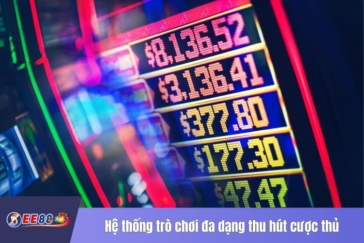 Hệ thống trò chơi đa dạng thu hút cược thủ mỗi ngày